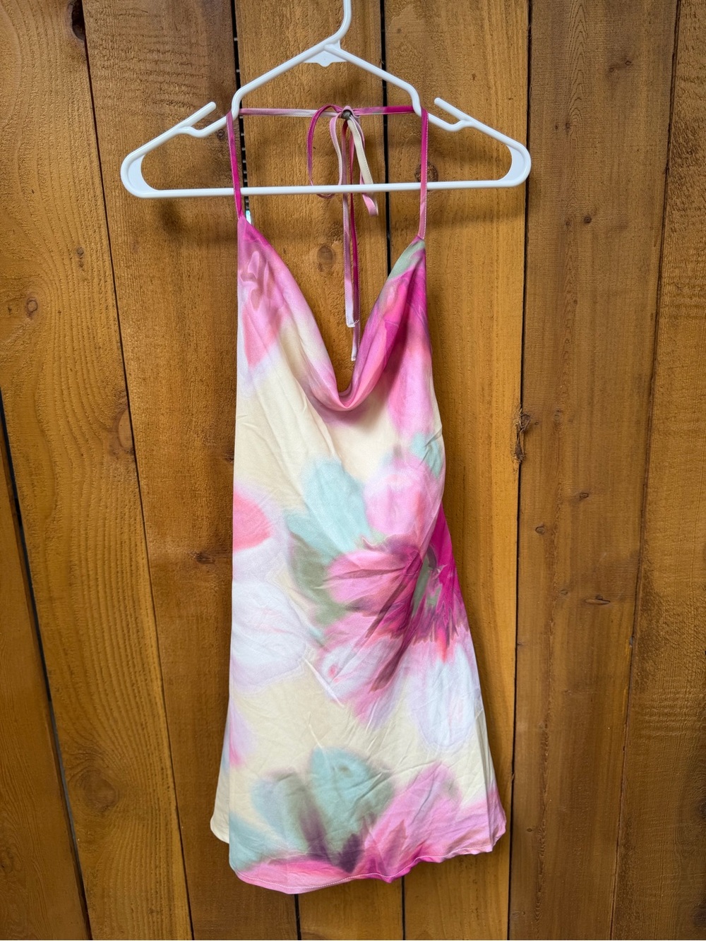 Floral Pastel Cowl Neck Slip Dress